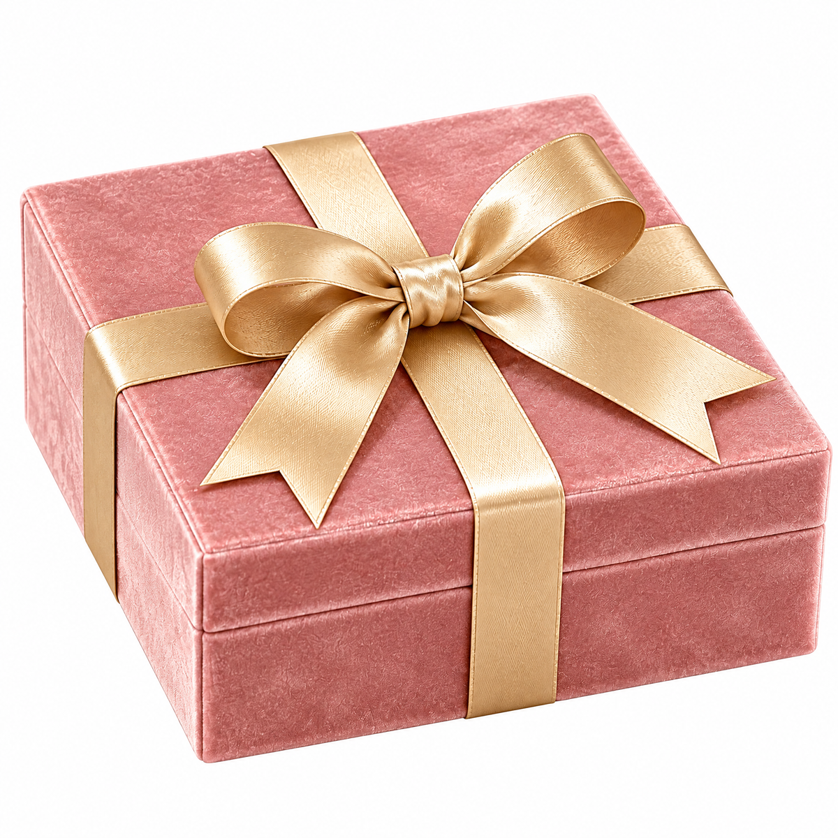 Wejaie™ Blush Velvet Keepsake Gift Box – Champagne Ribbon Presentation Box